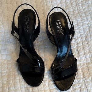 Franco Sarto Black Patent Leather Heels